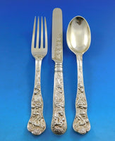 Bacchanalian English Sterling Silver Flatware Dessert Set 12 pieces Vermeil