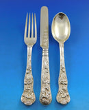 Bacchanalian English Sterling Silver Flatware Dessert Set 12 pieces Vermeil