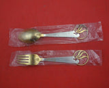 Christmas by A. Michelsen Sterling Silver Fork and Spoon Set 2pc 1933 Match Girl