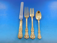English King Gold by Tiffany & Co Sterling Silver Flatware Set 12 Service 256 pc