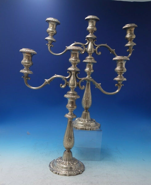 Victoria by Fisher Sterling Silver Candelabra Pair 3-Light #350 Heavy (#5835)