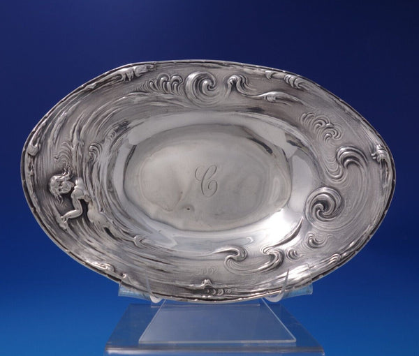 Mermaid by International Sterling Silver Oyster Dish w/ Swimming Mermaid (#7117)