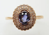 14k Rose Gold .66ct Purple Genuine Natural Sapphire Ring with Diamonds (#J3205)