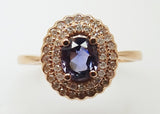 14k Rose Gold .66ct Purple Genuine Natural Sapphire Ring with Diamonds (#J3205)