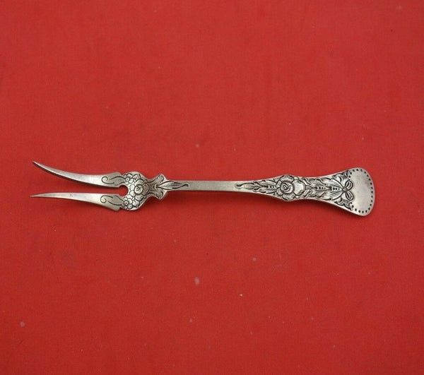 Flat Rose aka Rose by KA Rasmussen Norwegian Sterling Silver Lemon Fork 2-Tine
