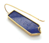 Kaufmann 14k Gold Vermeil Genuine Natural Opal Intarsia Earrings w/Lapis #J6243
