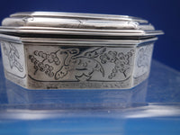 Crichton Bros LAC English Estate Sterling Silver Box Engraved Birds London #6509