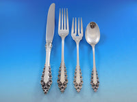 Florentine Scroll by Lunt Sterling Silver Flatware Set for 12 Service 64 pieces