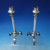 Bead by Shiebler Sterling Silver Candlestick Pair #1172 9 1/2" x 4 1/2" (#5585)