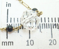 14k Yellow Gold Art Deco Carved Rock Crystal Necklace Jewelry (#J2428)
