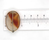 Vintage 10k Yellow Gold Genuine Natural Agate Pin 1 1/4" Jewelry (#J7254)