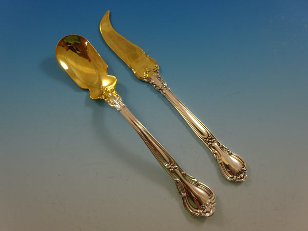 Chantilly by Gorham Sterling Silver Caviar Serving Set 2pc Gold Washed Custom