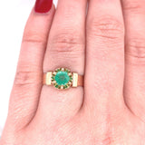 Victorian .80ct Genuine Natural Emerald 14k Rose Gold Ring Jewelry (#J5778)