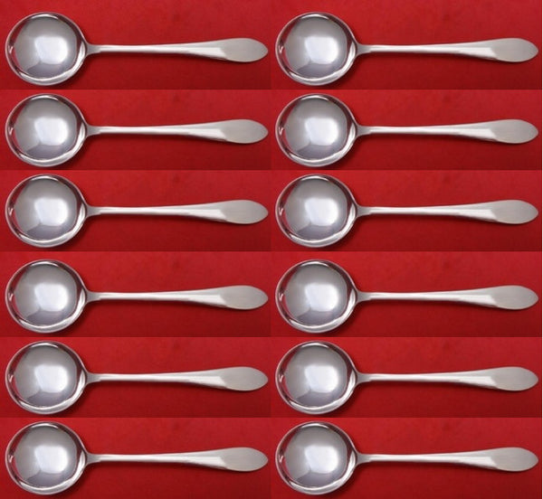 Faneuil by Tiffany and Co Sterling Silver Bouillon Soup Spoon Set of 12pc 5 3/8"