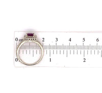 14k Gold 1.10ct Grape Genuine Natural Garnet and Diamond Halo Ring (#J5632)