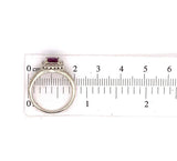 14k Gold 1.10ct Grape Genuine Natural Garnet and Diamond Halo Ring (#J5632)