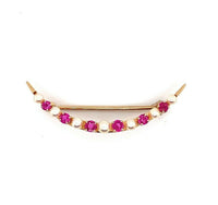 14k Yellow Gold Ruby and Pearl Crescent Pin (#J5539)
