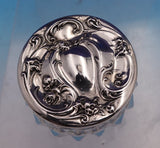 Sterling Silver and Glass Dresser Jar with Roses Gold Washed Interior (#9301)