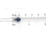 14k White Gold 1.64 Carat Oval Blue Genuine Natural Sapphire Pendant (#J6721)