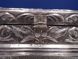 Repousse by Unknown Sterling Silver Jewelry Casket Top Opens w/6 Drawers (#7951)