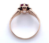 10k Rose Gold Victorian .49ct Genuine Natural Ruby Buttercup Ring (#J5168)