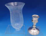 Woodward and Lothrop Sterling Glass Hurricane Lamp Candlestick Pair #47 #8072