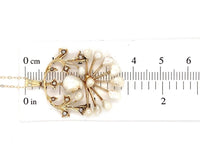 14k Yellow Gold Art Nouveau Pendant with Mississippi Pearls (#J6165)