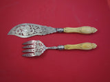 English Victorian Sterling Silver Fish Serving Set Sheffield 1861 Server 13"