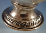 Quaker Silver Co Sterling Silver Glass Salt Pepper Shaker Set 3pc w/Holder #2529