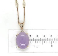 14k "Grade A" 36.74 Carat Lavender Jadeite Jade Pendant w/Report (#J6723)