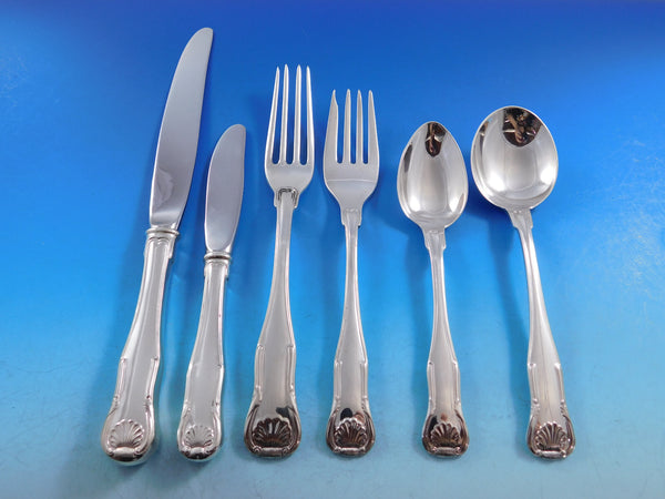 King by Kirk Stieff Sterling Silver Flatware Set Service 76 Pieces Shell Motif