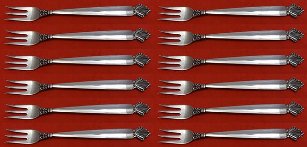 Acanthus by Georg Jensen Sterling Silver Cocktail Fork Set 12 pcs 5 1/2"
