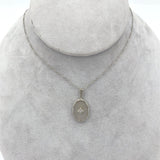 10k Gold Filigree Genuine Natural Rock Crystal Diamond Pendant Orig Chain #J7006