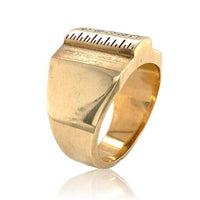 10k Gold Men's Ring w/ Ruler and Genuine Natural Diamond Accents Size 9.5 #J6637
