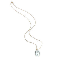 14k Yellow Gold 6.78 Carat Antique Cushion Cut Genuine Aquamarine Pendant #J6730