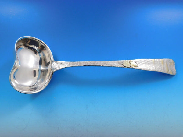 Lap Over Edge Mixed Metals by Tiffany Sterling Silver Soup Ladle w/ Frog 11 1/2"
