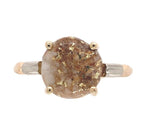 14k Gold Ring with Sierra Nevada 4.2ct Genuine Natural Gold Vein Quartz (#J6991)