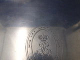 Austrian .812 Silver Tea Tray Beaded Border Applied Handles Engraved (#6006)