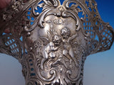 Dutch Sterling Silver Brides Basket with Cupid Motif 13" x 8" 22.4 ozt. (#7582)