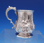 English Victorian Sterling Silver Baby Cup Repousse Flowers Birmingham (#7933)