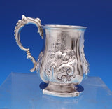 English Victorian Sterling Silver Baby Cup Repousse Flowers Birmingham (#7933)