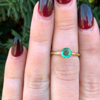 10k Yellow Gold Antique .72ct Genuine Natural Emerald Ring Size 6.25 (#J6382)