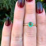 10k Yellow Gold Antique .72ct Genuine Natural Emerald Ring Size 6.25 (#J6382)