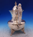 Chrysanthemum Japanese .950 Silver Tea Set 4pc with Silverplate Tray (#8818)
