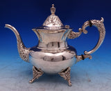 Chrysanthemum Japanese .950 Silver Tea Set 4pc with Silverplate Tray (#8818)