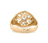 14k and 10k Gold Mine Cut Genuine Natural Diamond Cluster Men's Ring (#J6297)