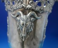 Silverplate Champagne Cooler with Liner Monogram "M" Crest and Goats (#5622)
