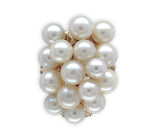 14k Yellow Gold Cocktail Ring with 16 Cultured Akoya Pearls Size 5.75 (#J7109)