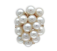 14k Yellow Gold Cocktail Ring with 16 Cultured Akoya Pearls Size 5.75 (#J7109)