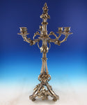 Christofle Silverplate Candelabra w/Fruit Motif Very Heavy 24 1/4" x 12" (#7507)